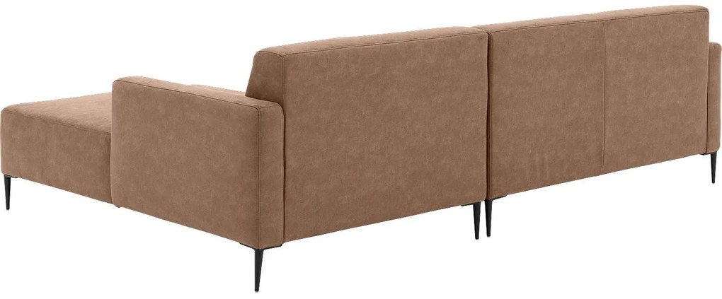 Goossens Key West bruin, micro leer, 2,5-zits, modern design