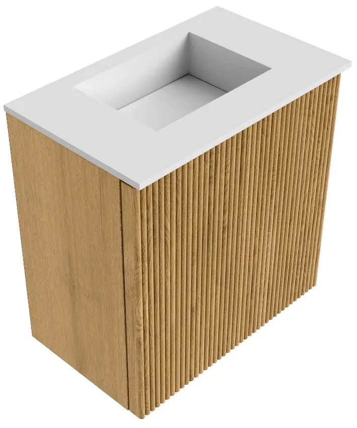 Mondiaz Joya 40cm toiletmeubel oak met wastafel faye midden zonder kraangat talc