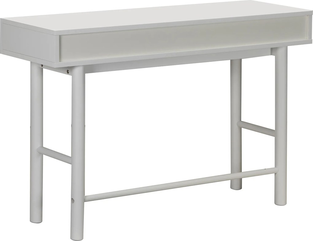 Sidetable Met Grote Ribbels Wit - 120 X 35cm.