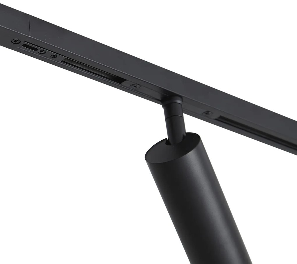 Modern railsysteem met 6 Spot / Opbouwspot / Plafondspots zwart 1-fase - Slimline Uzzy Modern GU10 Binnenverlichting Lamp