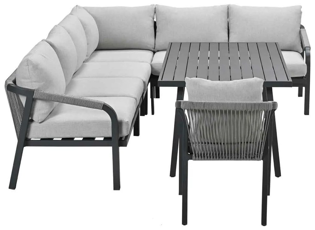Garden Impressions Tarera lounge dining set 6-delig incl stoel - donker grijs