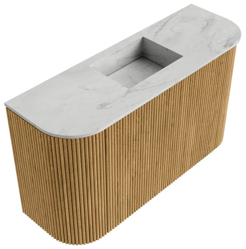 Mondiaz Joya DLux 75cm toiletmeubel ronding links/rechts oak met wastafel faye midden zonder kraangat opalo