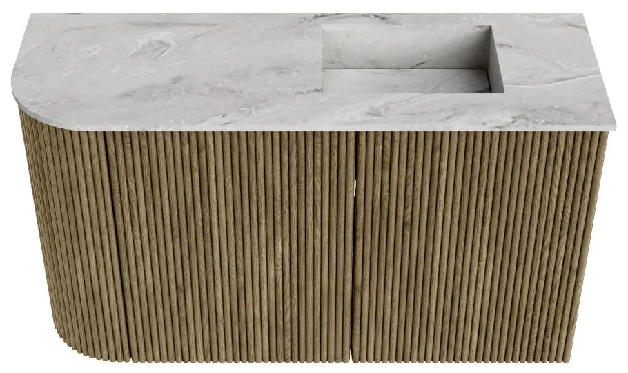 Mondiaz Joya DLux 70cm toiletmeubel ronding links dusk met wastafel faye rechts 1 kraangat glace