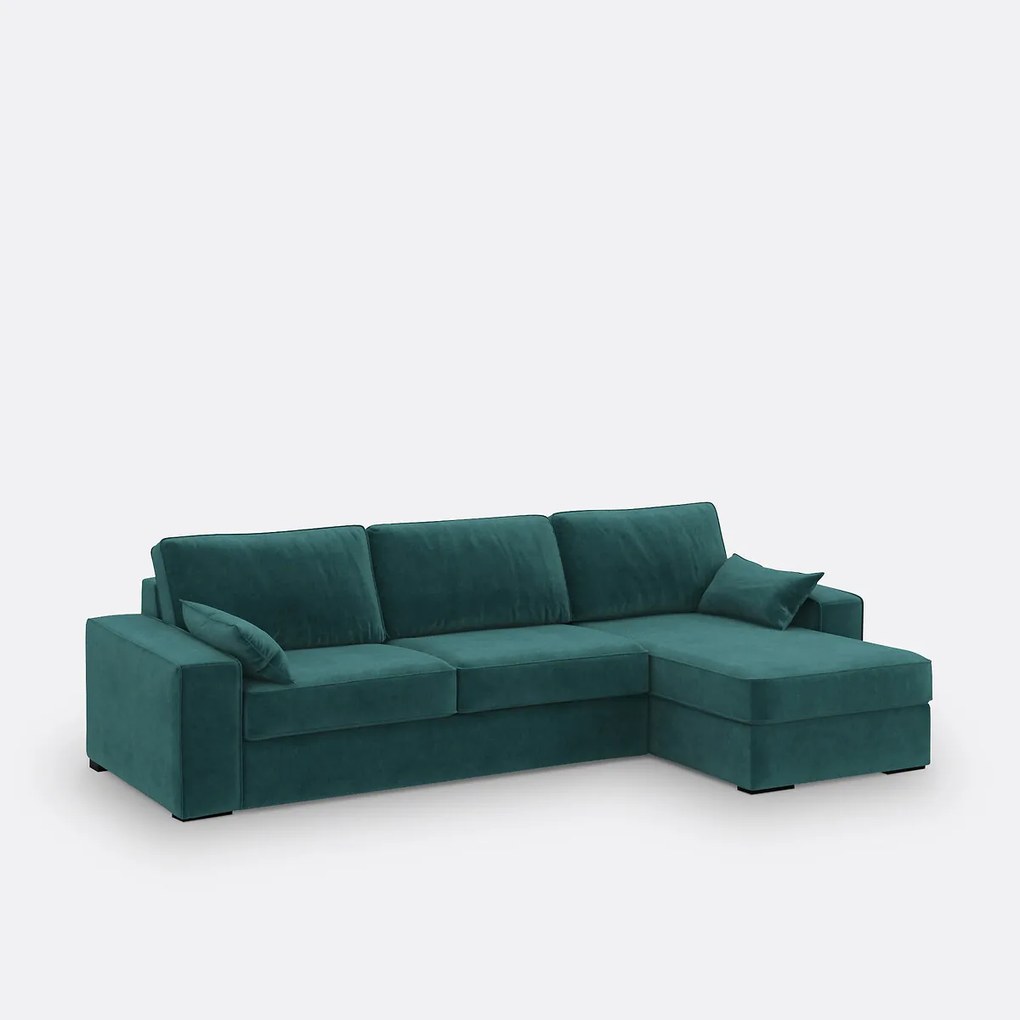 Hoekslaapbank van fluweel Comfort BULTEX®, Cécilia