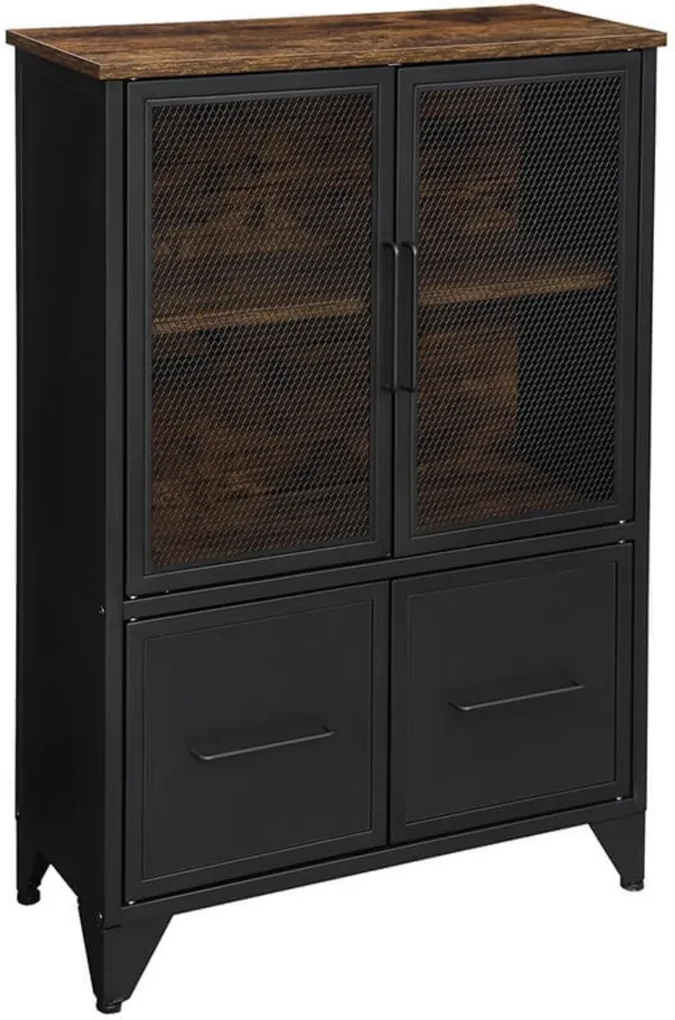 KOMFOTTEU Keukenkast met 2 deuren, sideboard met anti-kantelkit