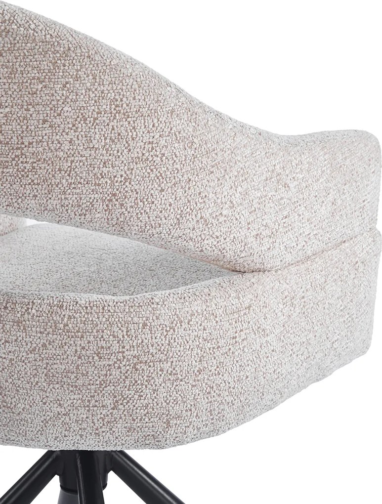 Eetkamerstoel Met Open Rug Beige Zwart