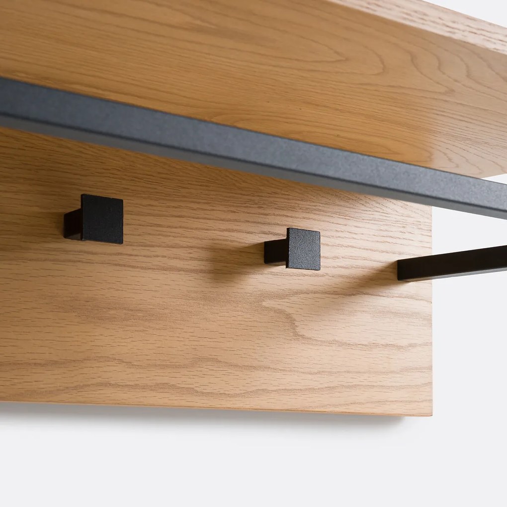 Alvan kapstok van staal en eikenfineer