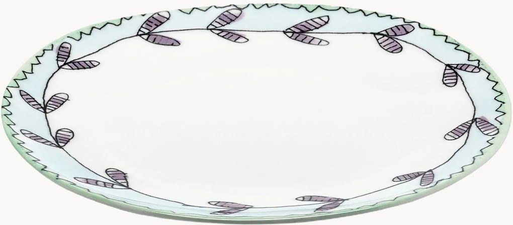 Fine Bone China dessertborden Midnight Flowers, 2-delig