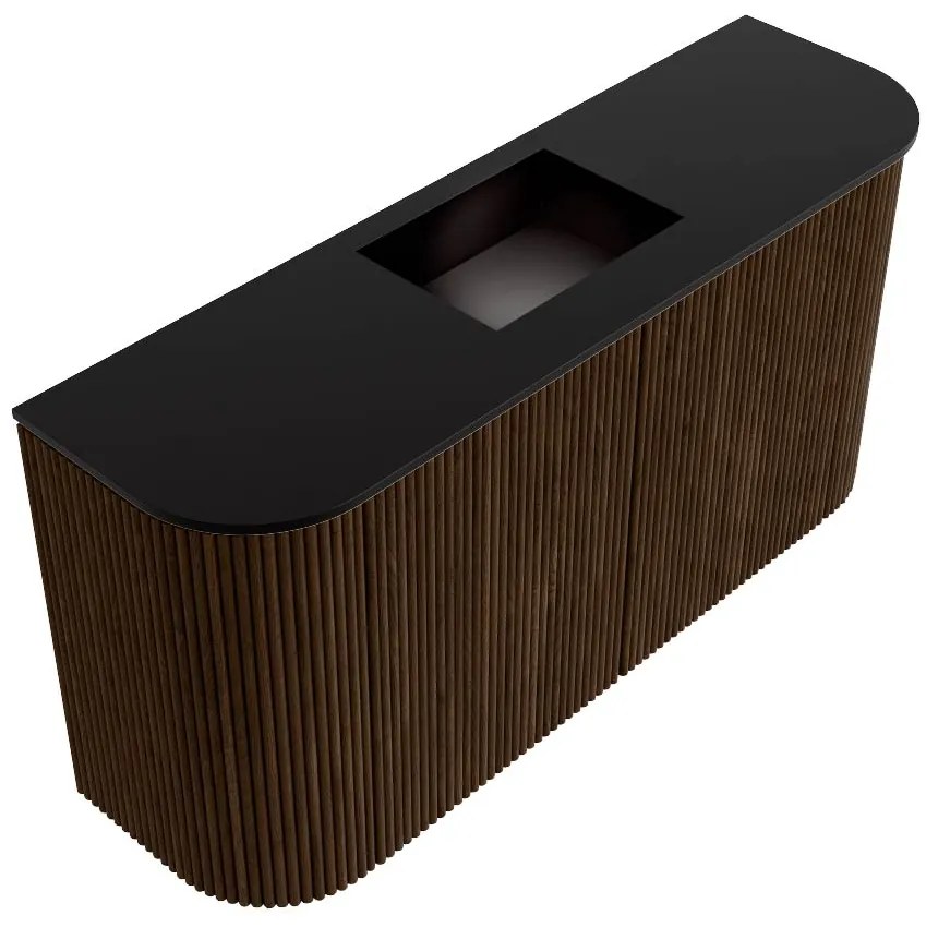Mondiaz Joya 85cm toiletmeubel ronding links/rechts walnut met wastafel faye midden 1 kraangat urban