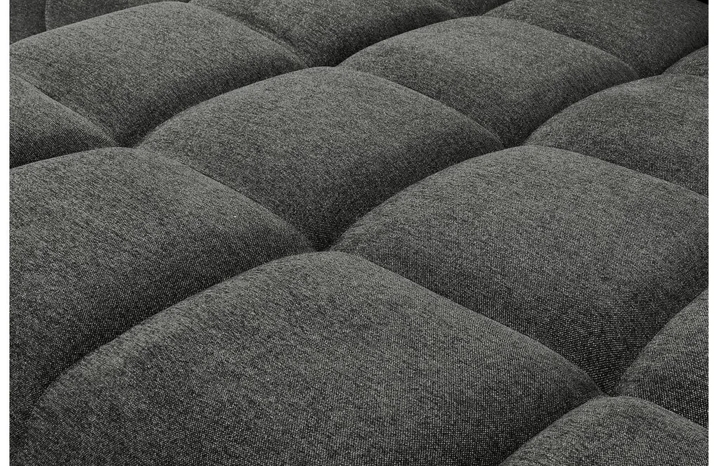 Goossens Excellent Bank Kubus - 30 X 30 Cm Stiksel zwart, stof, 1,5-zits, modern design met chaise longue rechts