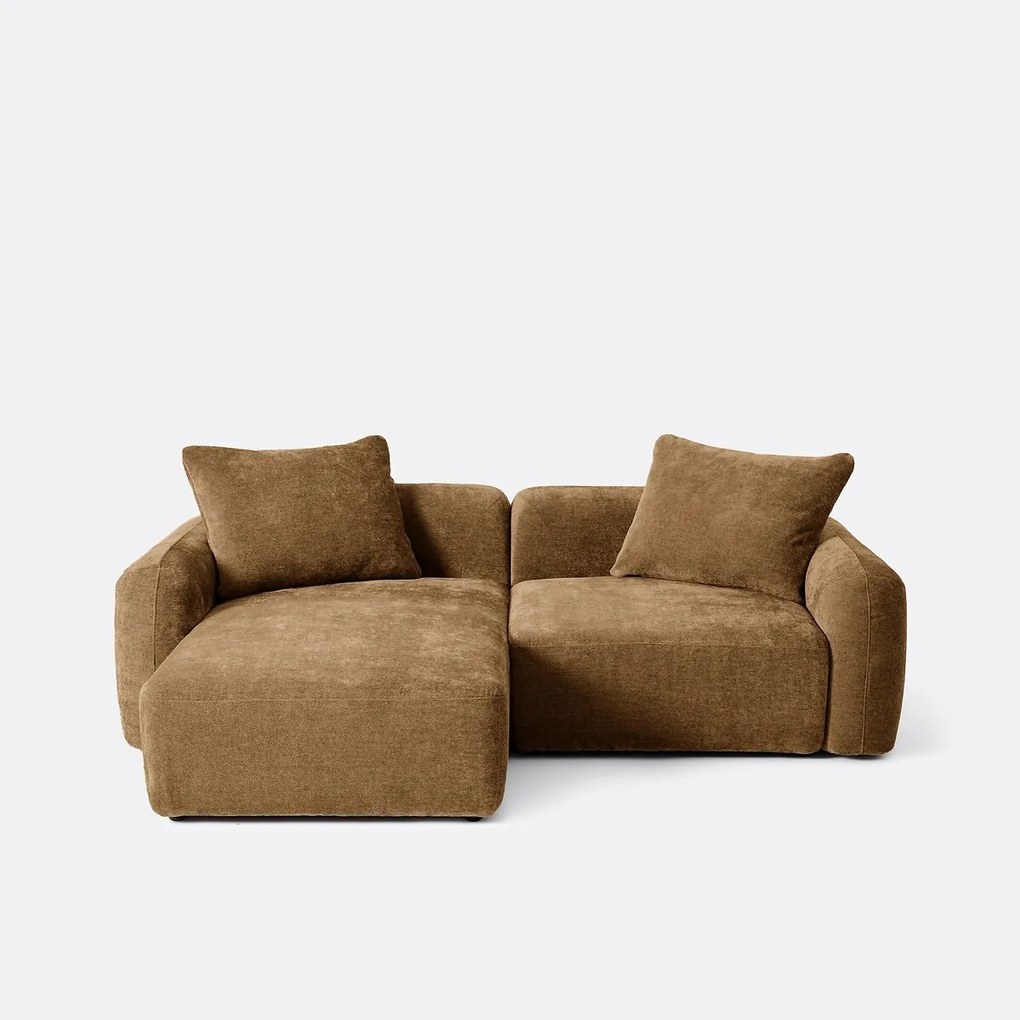 Modulaire bank, linkerhoek, met longchair, jacquard chenille, AMAD