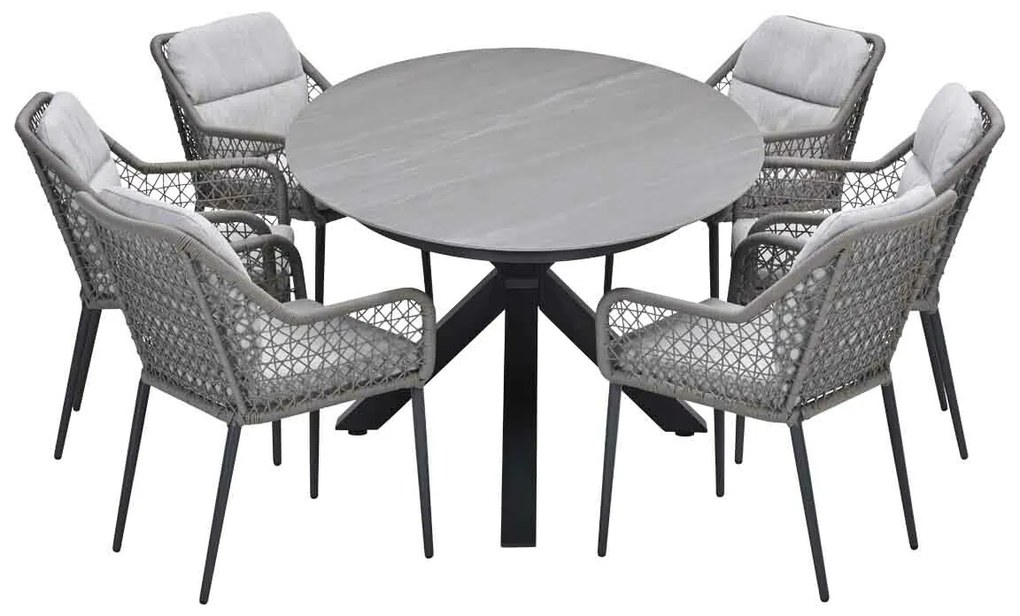 Garden Impressions Pemba tuinset 7-delig - Scot tuintafel Napoli sand 230x115 cm