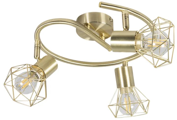 Art deco spot messing draai- en kantelbaar 3-lichts - Mosh