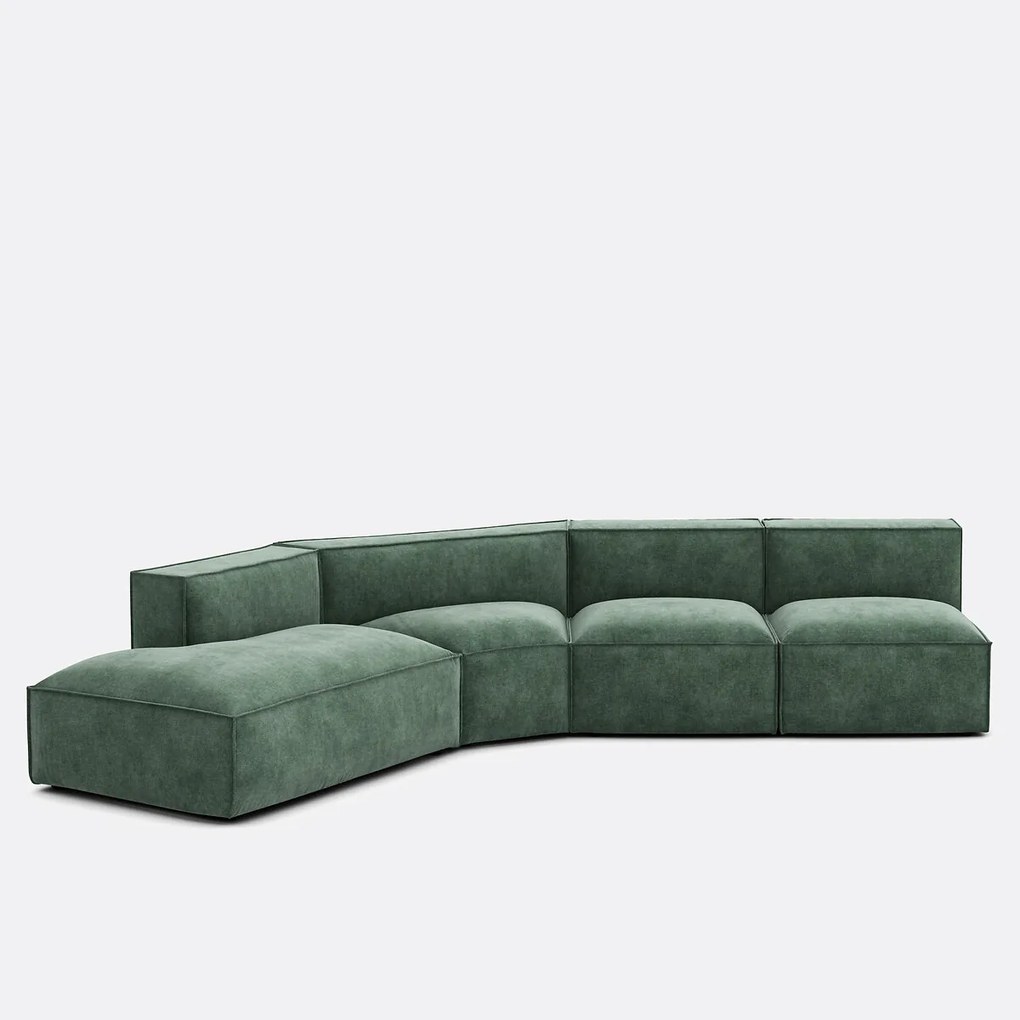 4-delige bank links fluweel Seven