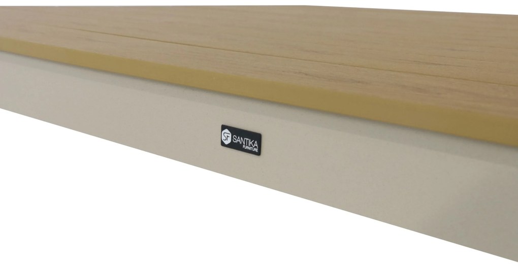 Dining Tuintafel rechthoekig 200 x 103 cm Aluminium Taupe Santika Mind