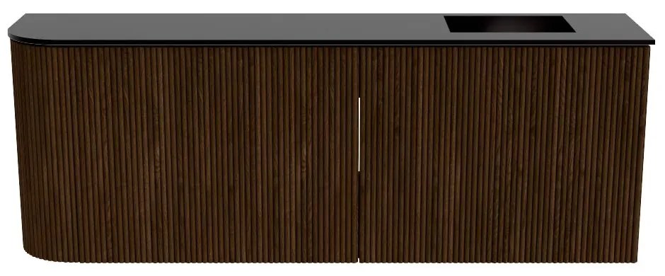 Mondiaz Joya 110cm toiletmeubel ronding links walnut met wastafel faye rechts 1 kraangat urban