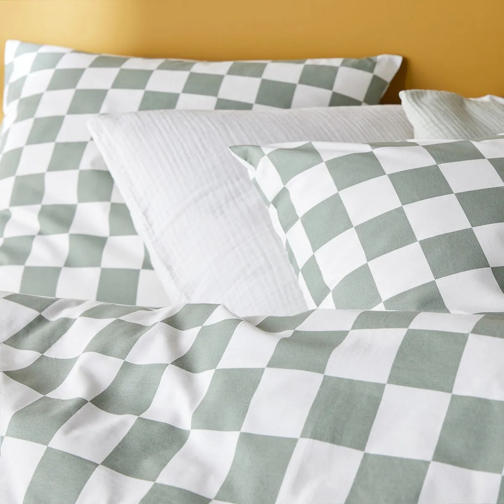 Bedset in katoen, rechthoekig kussensloop, Miley