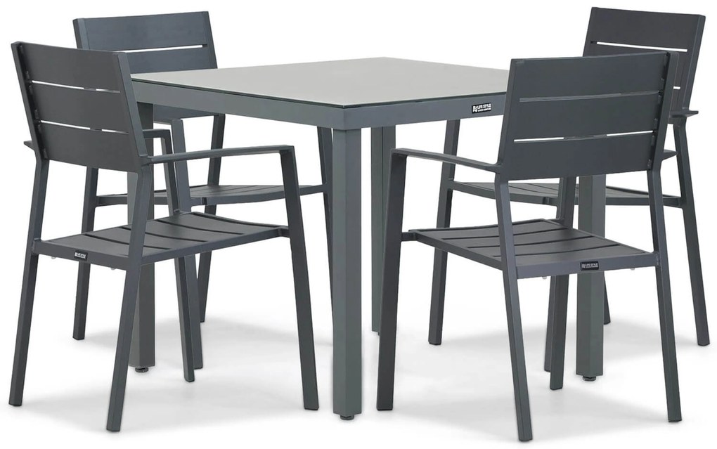 Tuinset 4 personen 90 cm Aluminium Grijs Lifestyle Garden Furniture Stella/Porto