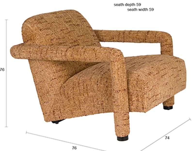 Dutchbone Kent Grof Geweven Fauteuil Ochre