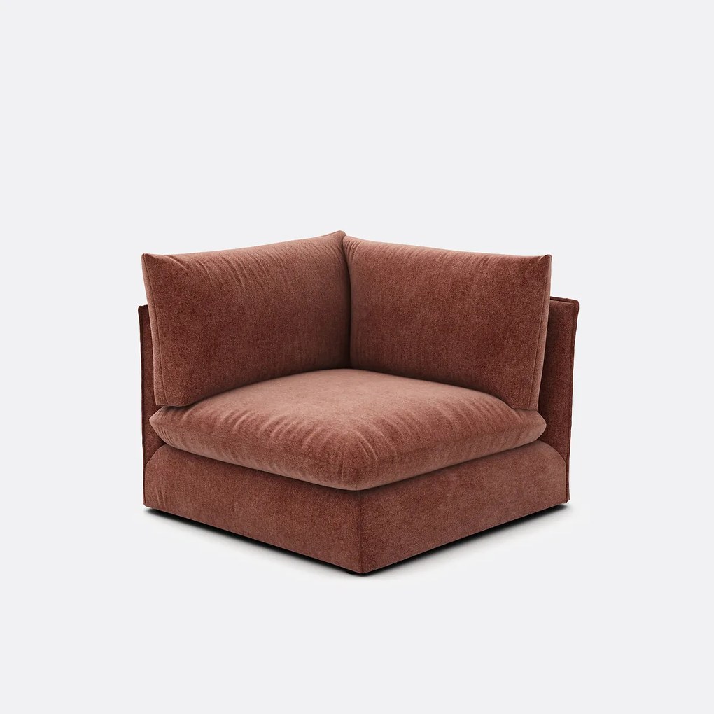 Hoekelement voor modulaire bank, in gemêleerd polyester, Malo