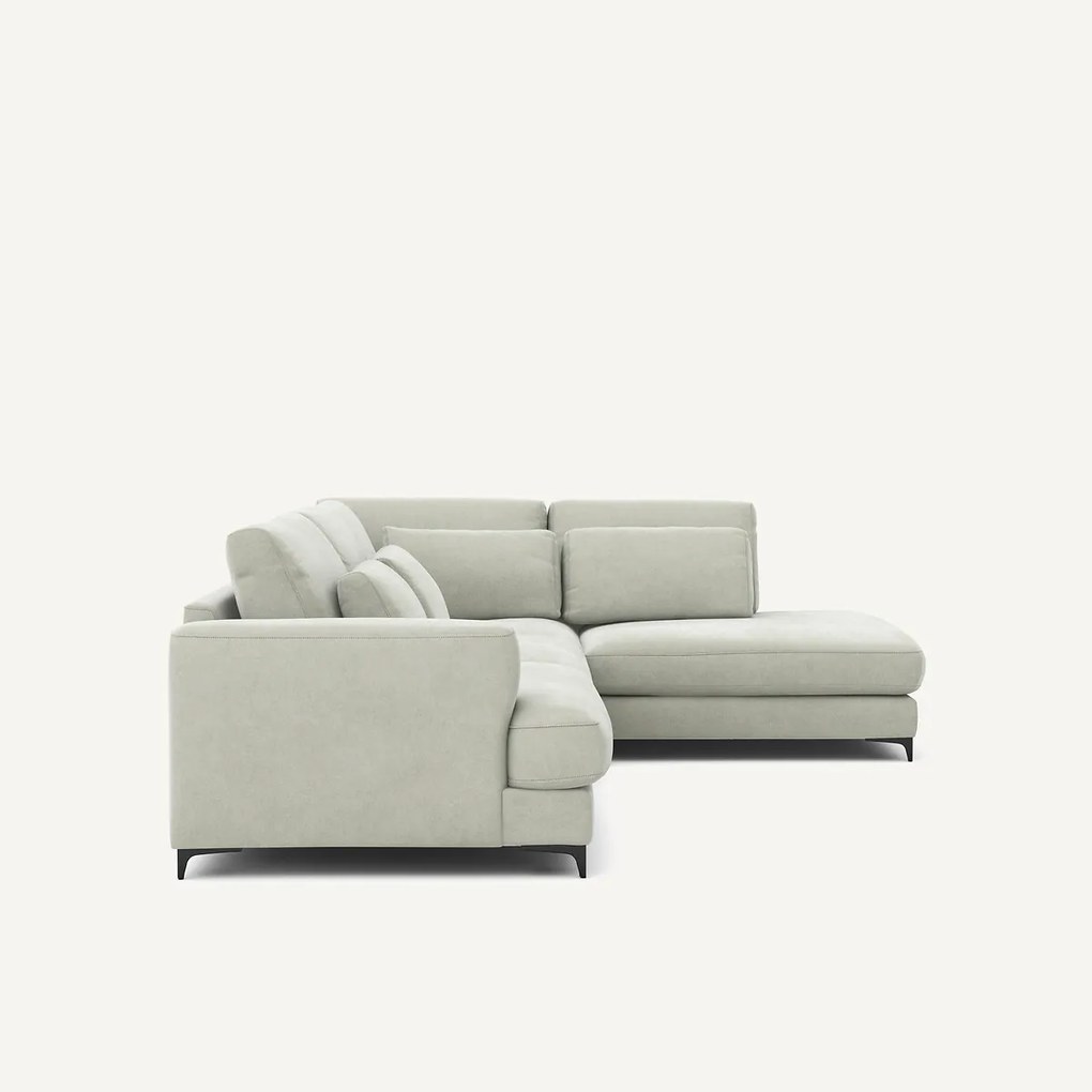 Omvormbare hoekbank rechts, stonewashed fluweel, Marsile