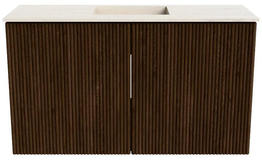 Mondiaz Joya DLux 70cm toiletmeubel walnut met wastafel faye midden 1 kraangat meli