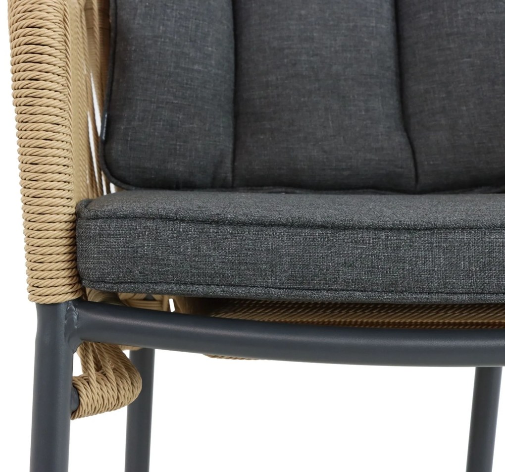 Tuinset Ronde Tuintafel 4 personen 125 cm Aluminium/Rope Taupe  De Laan Projects