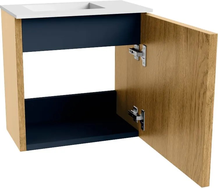 Mondiaz Joya 40cm toiletmeubel oak met wastafel faye links 1 kraangat talc