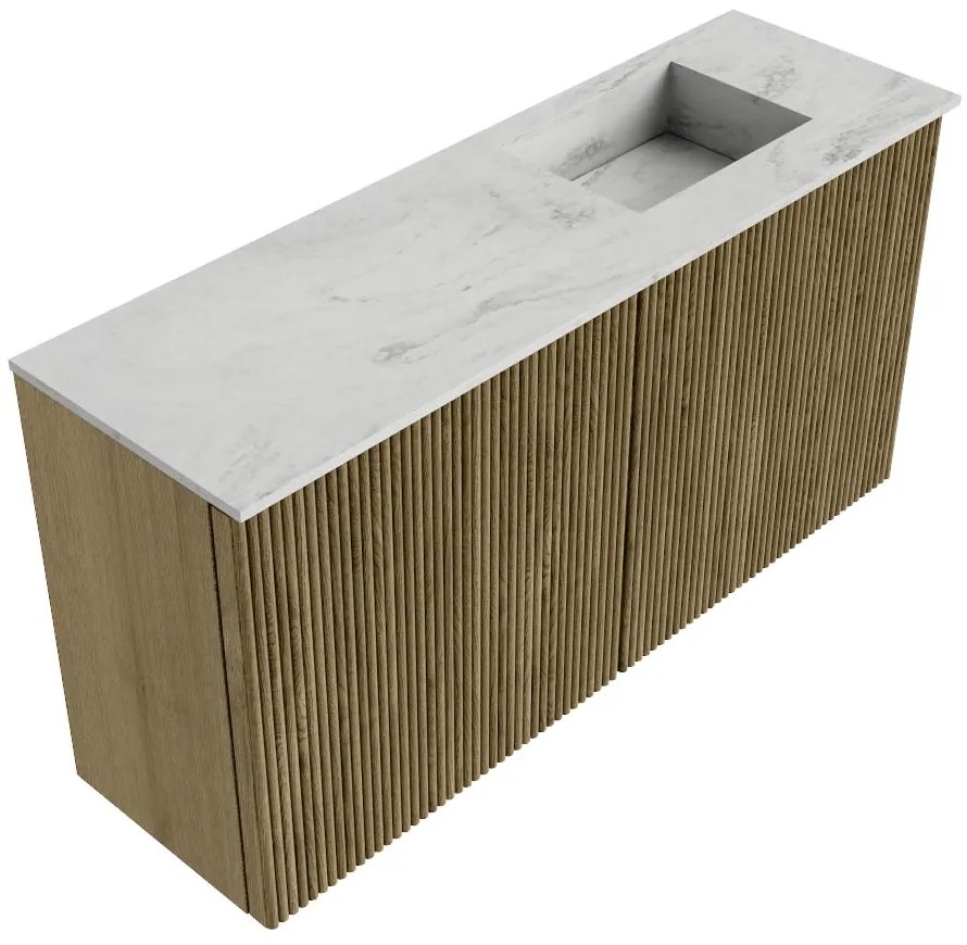 Mondiaz Joya DLux 80cm toiletmeubel dusk met wastafel faye rechts 1 kraangat opalo