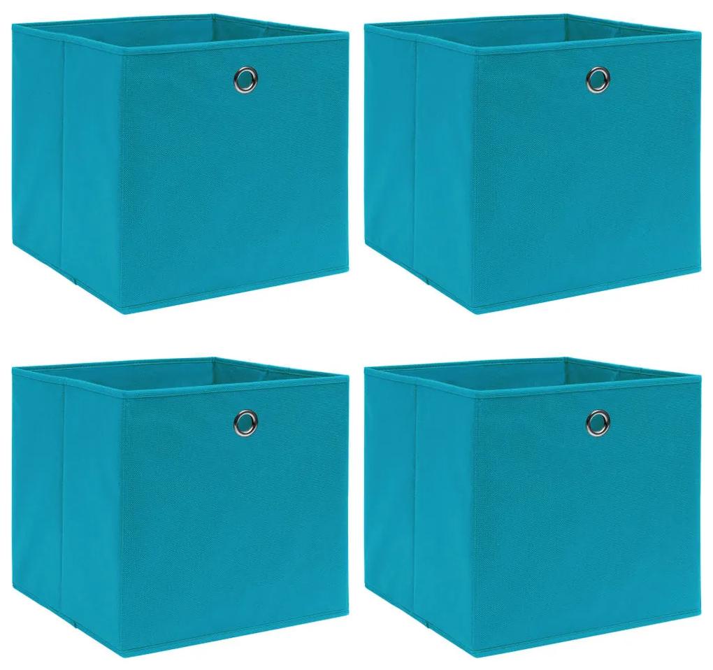 vidaXL Opbergboxen 4 st 32x32x32 cm stof babyblauw
