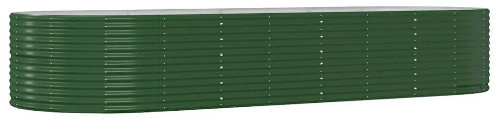 vidaXL Plantenbak 367x140x68 cm gepoedercoat staal groen