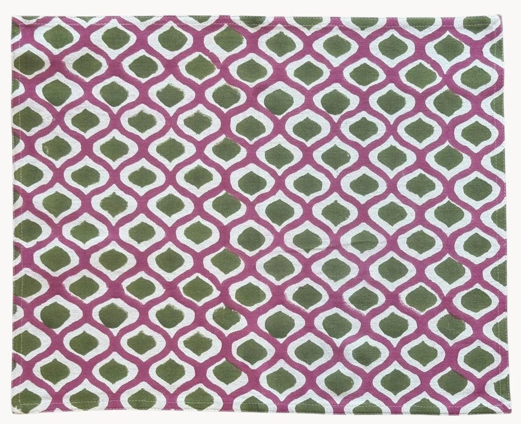 Handbedrukte katoenen placemats Azra, 4 stuks