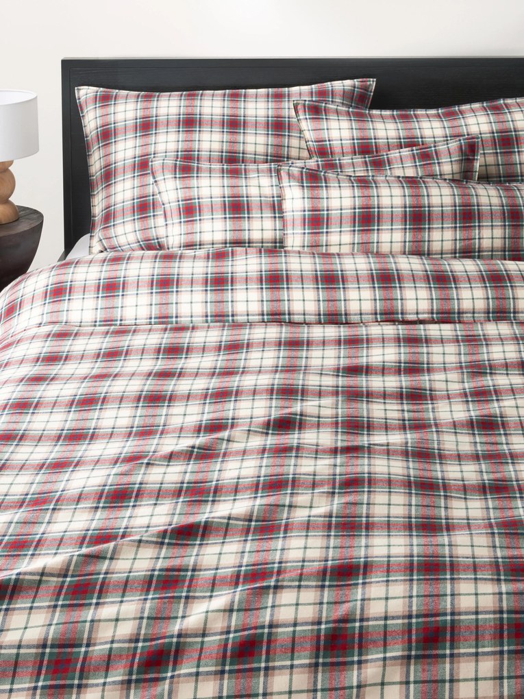 Geruite flanellen dekbedovertrek Linsay