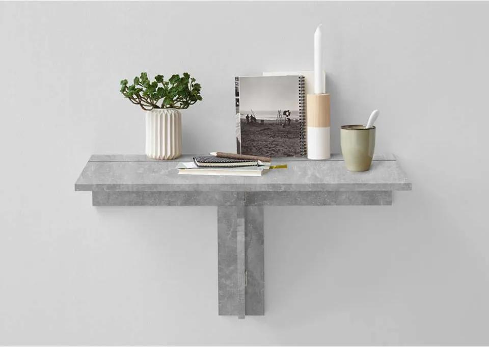 Wandplank/klaptafel Arta - beton grijs - 80x44x51 cm - Leen Bakker