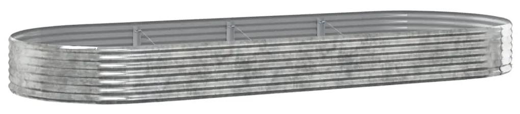 vidaXL Plantenbak 373x140x36 cm gepoedercoat staal zilverkleurig