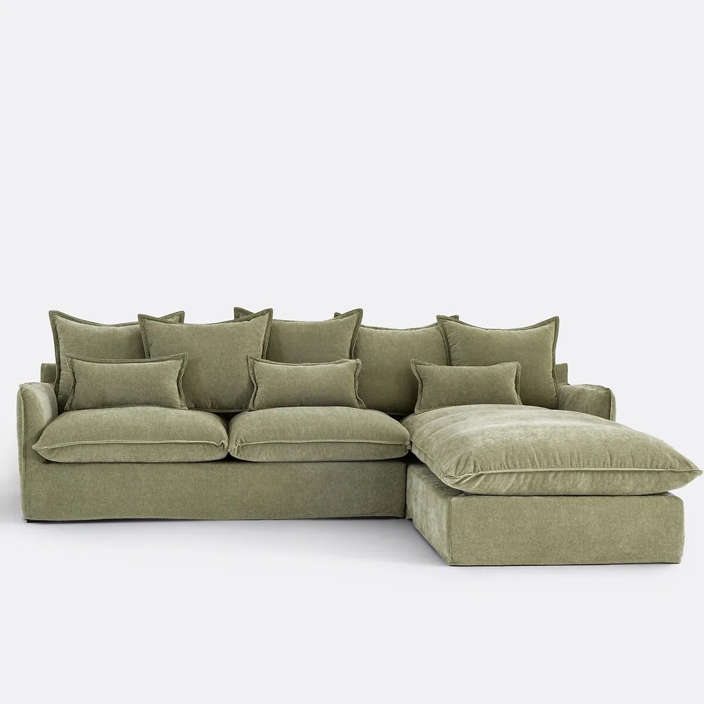 Hoekbank rechts, met afneembare hoes, 4-zits, in gemêleerd polyester, ODNA