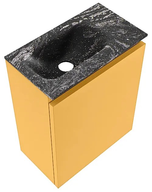 Mondiaz Ture DLux toiletmeubel 40cm ocher met wastafel lava links met kraangat