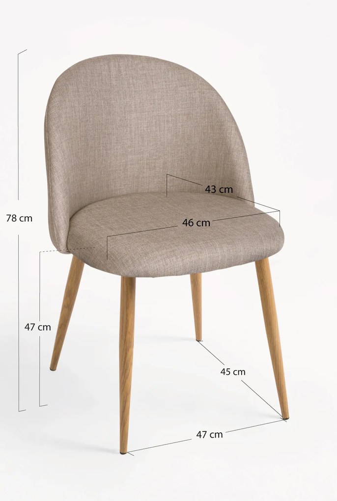 Set 4 Vint Stoffen Stoelen