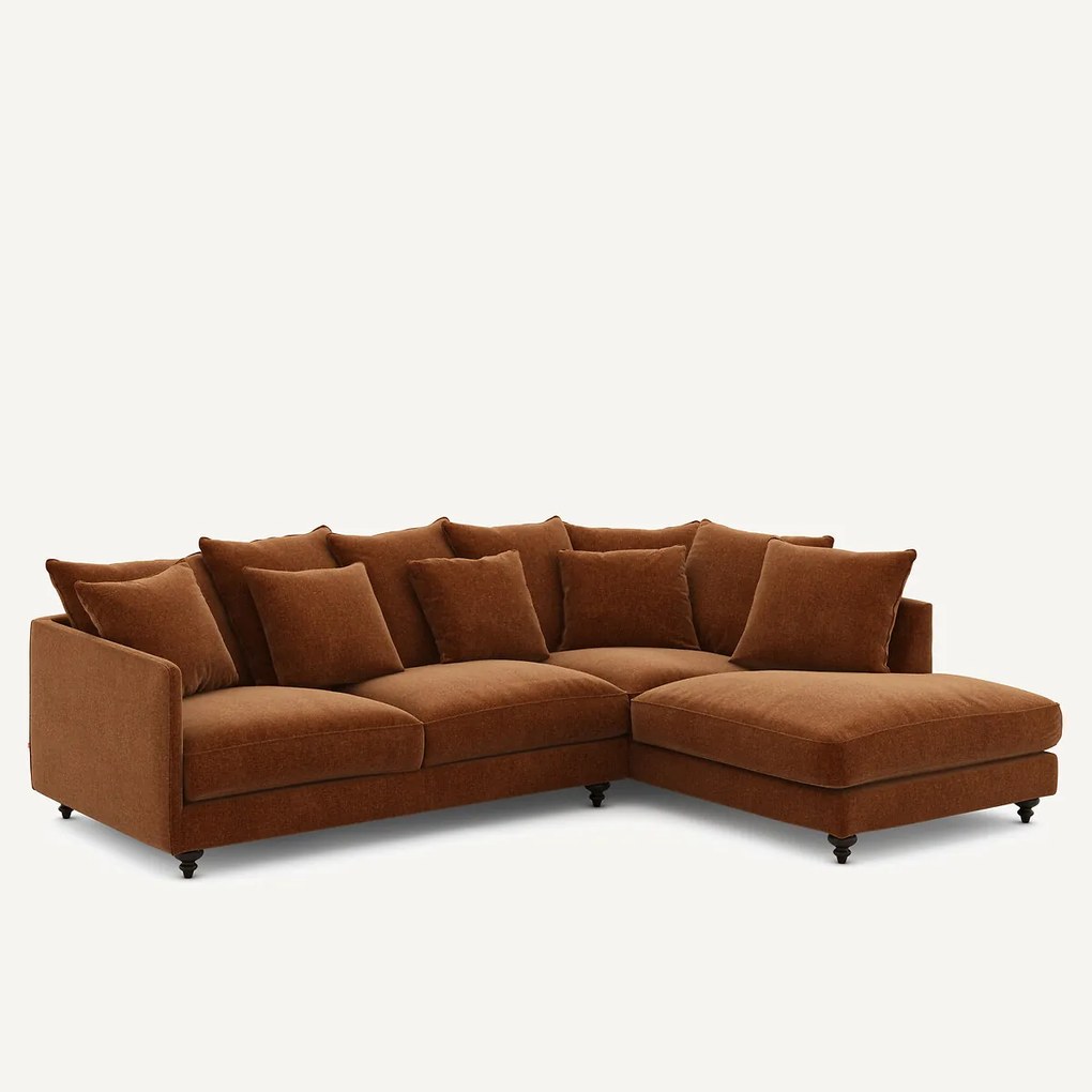 Hoekslaapbank in chenille fluweel, Lazare