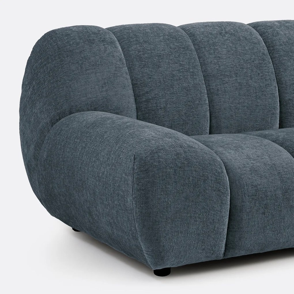 Rechte hoekbank, dik fluweel, Nuria