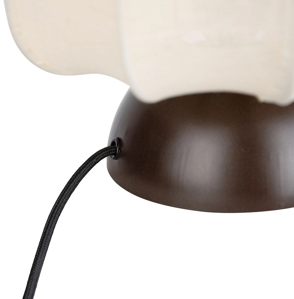 Stoffen Japandi tafellamp donker brons met beige kap - NoriJapandi E27 rond Binnenverlichting Lamp
