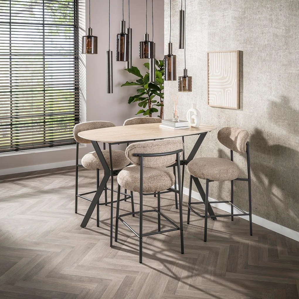 Bartafel Travertin Ovaal - 140 X 75cm.