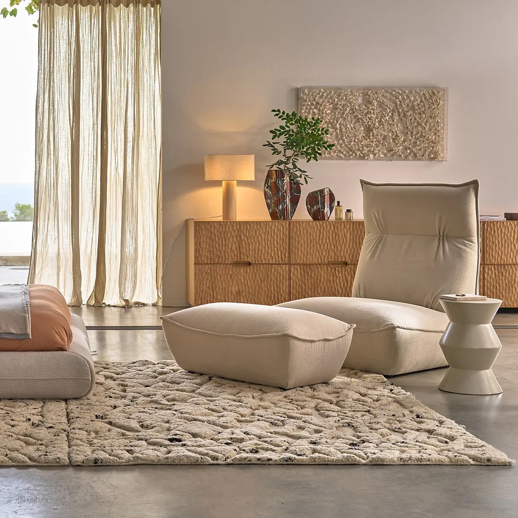 Chenille fauteuil met verstelbare hoofdsteun Paol