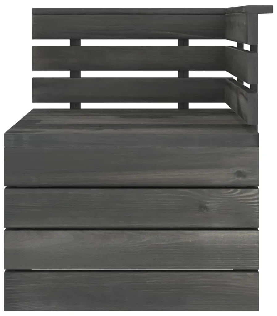 vidaXL Tuinhoekbank pallet massief grenenhout donkergrijs