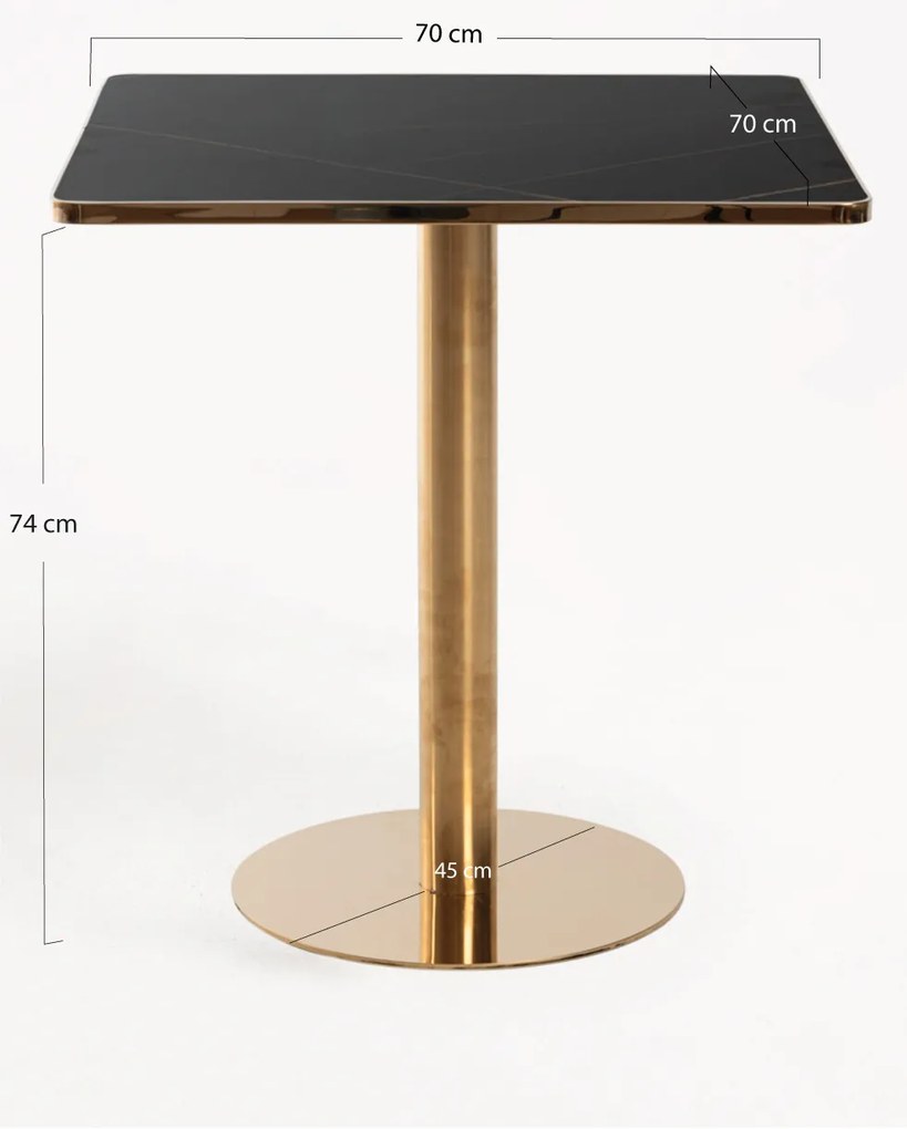 Tafel Firro Vierkant 70cm Goud