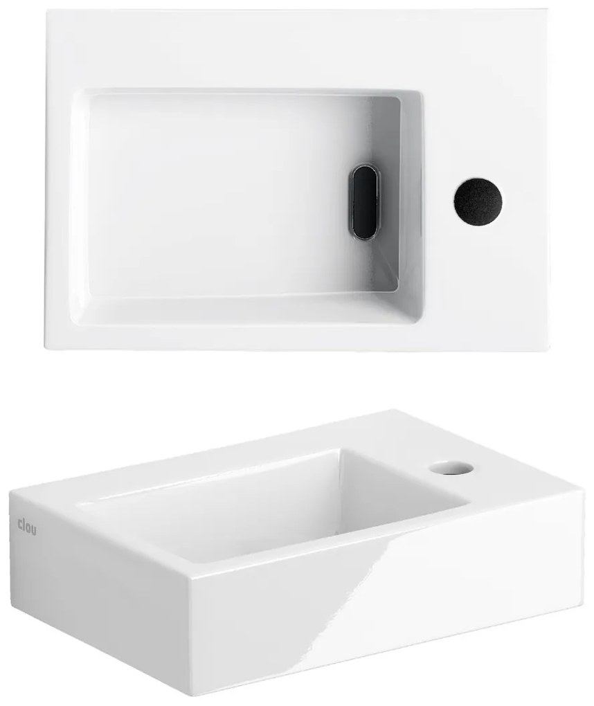 Clou Flush 2 keramische fontein 36cm met kraangat wit glans
