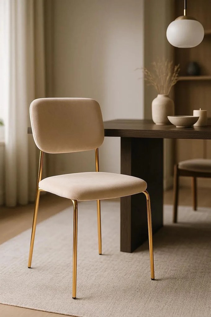 Selin Gouden Fluwelen Stoel