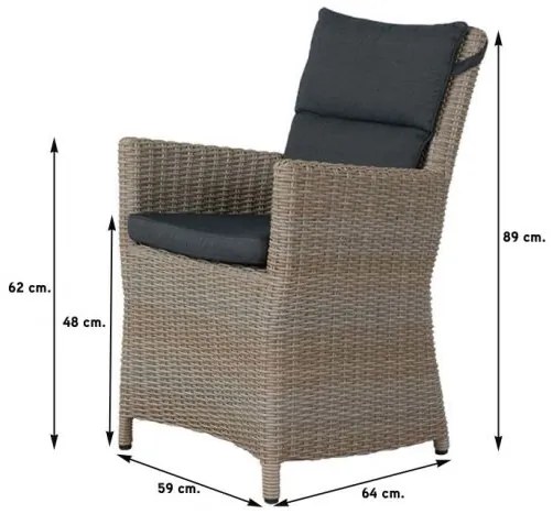 Mante Dessert/Rome brown 100 cm. tuinset - 5-delig - Op=Op