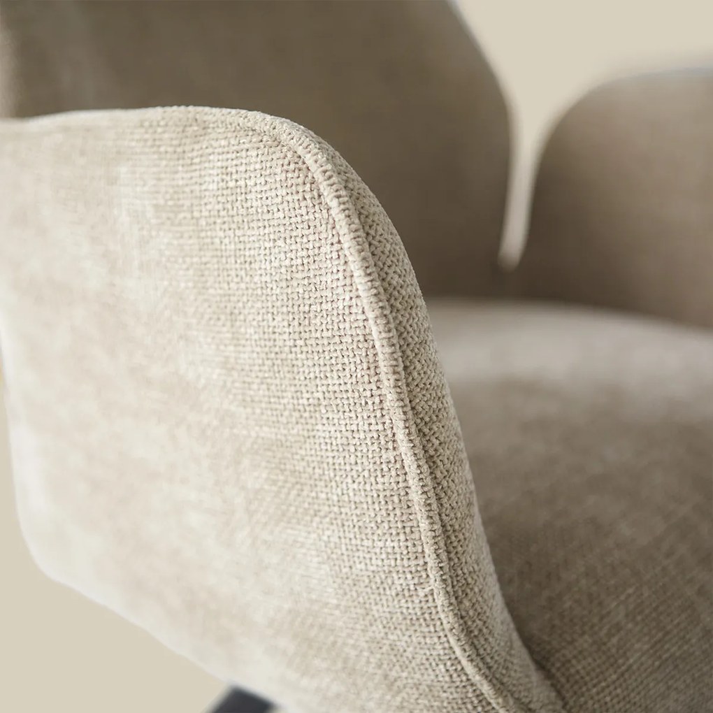 Beige Eetkamerstoel Met Armleuningen