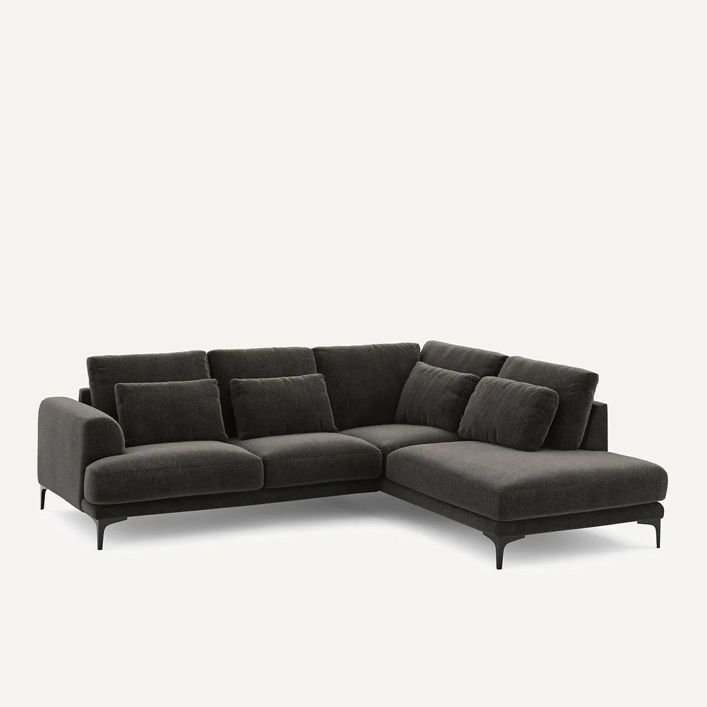 Hoekbank rechts in chenille fluweel, Marsile